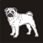 Preview: Hundeaufkleber Mops Pug stehend Autoaufkleber Auto Sticker Aufkleber A1735
